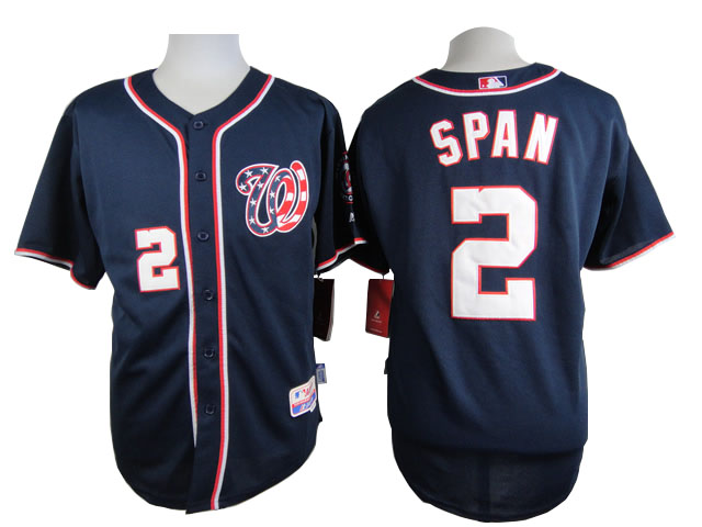 Men Washington Nationals 2 Span Blue MLB Jerseys